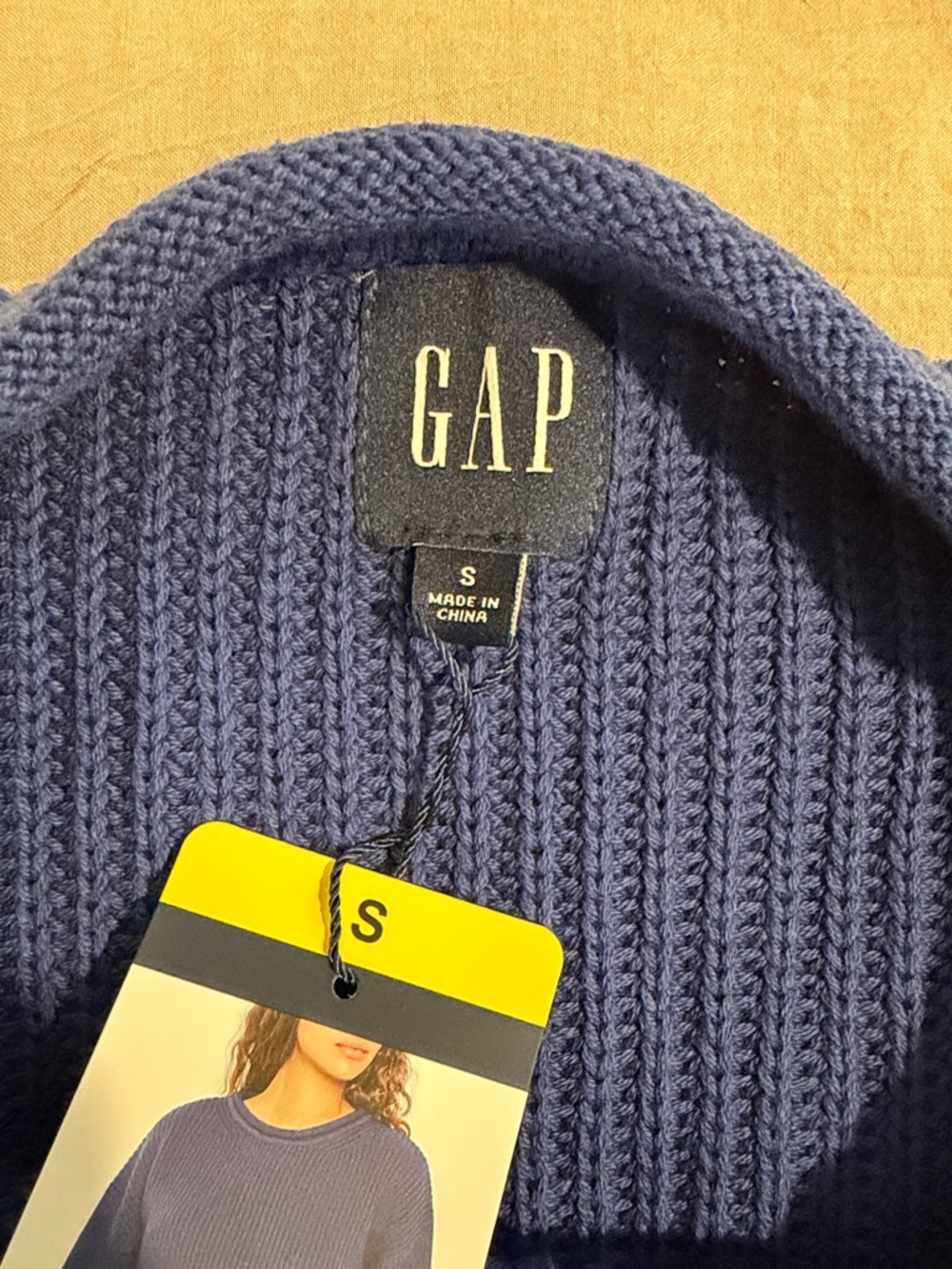 GAP Cobalt Blue 100% cotton rolled neck Crewneck Sweater - Picture 3 of 9